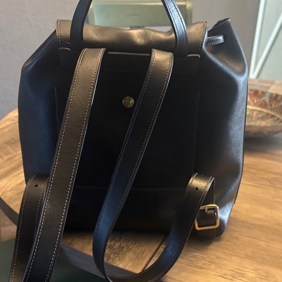 Coach Black Leather Backpack with Front Pockets - Picture 2 of 3